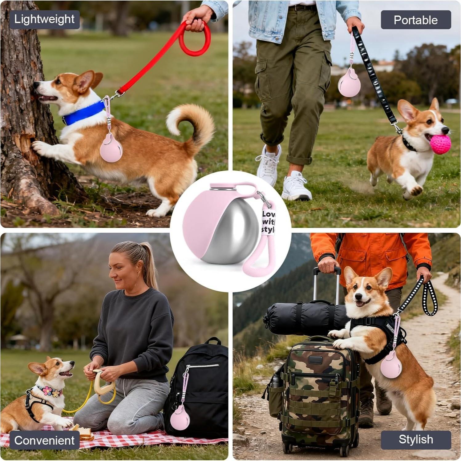 Portable Dog Water Bottle with Bowl, Leak-Proof Pet Travel Hydration Container, Lightweight Outdoor Drinking Cup for Walking and Hiking Portable Dog Water Bottle with Bowl, Leak-Proof Pet Travel Hydration Container, Lightweight Outdoor Drinking Cup for Walking and Hiking