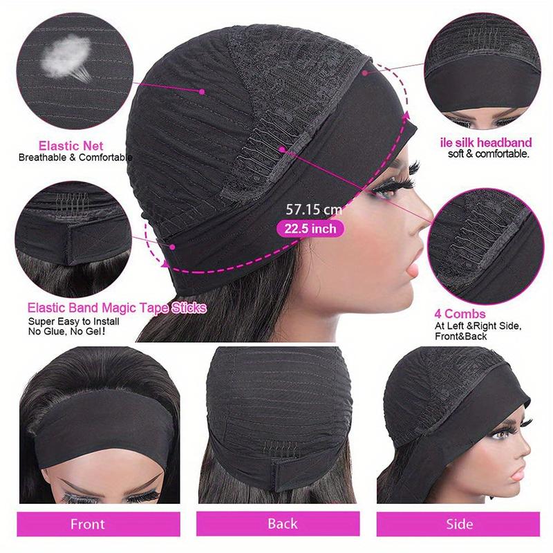 Bling Hair Headband Wig Body Wave Human Hair Wigs Glueless Brazilian Remy Human Hair 150% Density Full Machine Made Easy to Wear TikTokShopBlackFriday