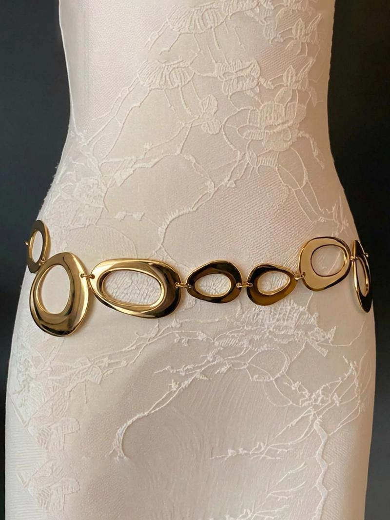 Women's Minimalist Temperament Metal Round Decor Body Chain, Trendy All-match & Exquisite Body Jewelry for Birthday Gift