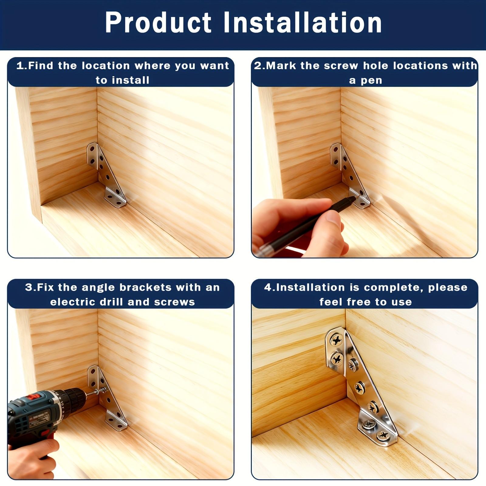 20pcs Multi-Functional Corner Brace Stands, Furniture Shelf Reinforcement, Indoor & Outdoor Use, Durable Support Brackets