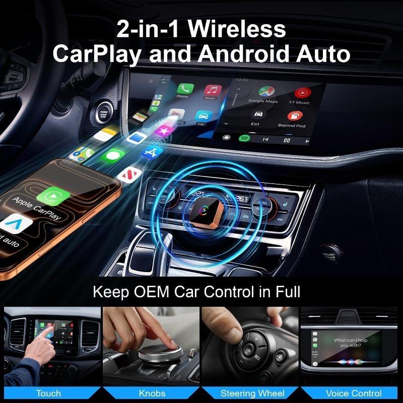 2026 New Orange CarPlay Wireless Adapter, Carplay Stick, compatible with iPhone/Android, fast connection, no delay, hands-free calling, electronic charger, high-quality material, perfect gift for boyfriend for Christmas or birthday