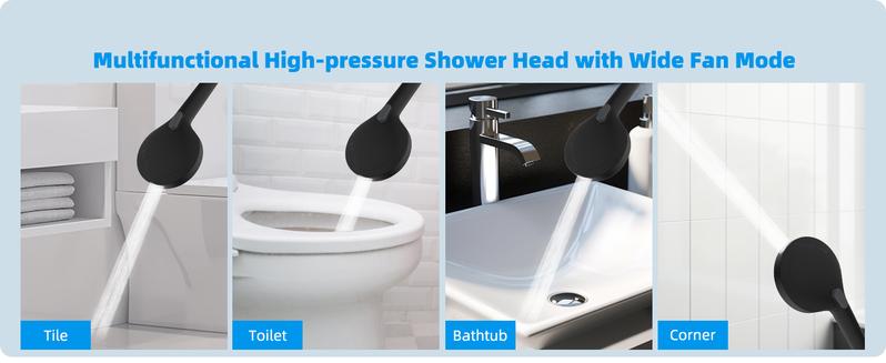 Hibbent Upgraded cUPC Certified 5-spray 13'' Shower Head, High Pressure Rainfall Shower Head, Dual Showerhead Combo with 10-mode Handheld Spray, 12'' Adjustable Extension Arm, 71'' Hose, Shower Holder, Matte Black Hibbent Upgraded cUPC Certified 5-spray 13'' Shower Head, High Pressure Rainfall Shower Head, Dual Showerhead Combo with 10-mode Handheld Spray, 12'' Adjustable Extension Arm, 71'' Hose, Shower Holder, Matte Black