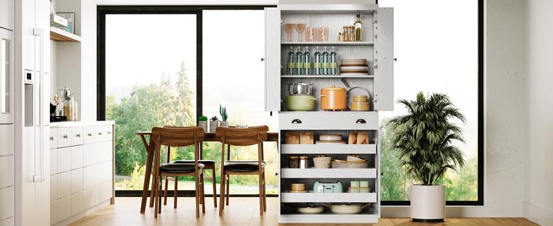 【2 Packages Shipping】IRONCK Kitchen Pantry Cabinet 72" Height, Freestanding Cupboard with Drawer, Sliding Storage Rack, and 6 Hanging Shelves for Dining Room, Laundry 【2 Packages Shipping】IRONCK Kitchen Pantry Cabinet 72" Height, Freestanding Cupboard with Drawer, Sliding Storage Rack, and 6 Hanging Shelves for Dining Room, Laundry