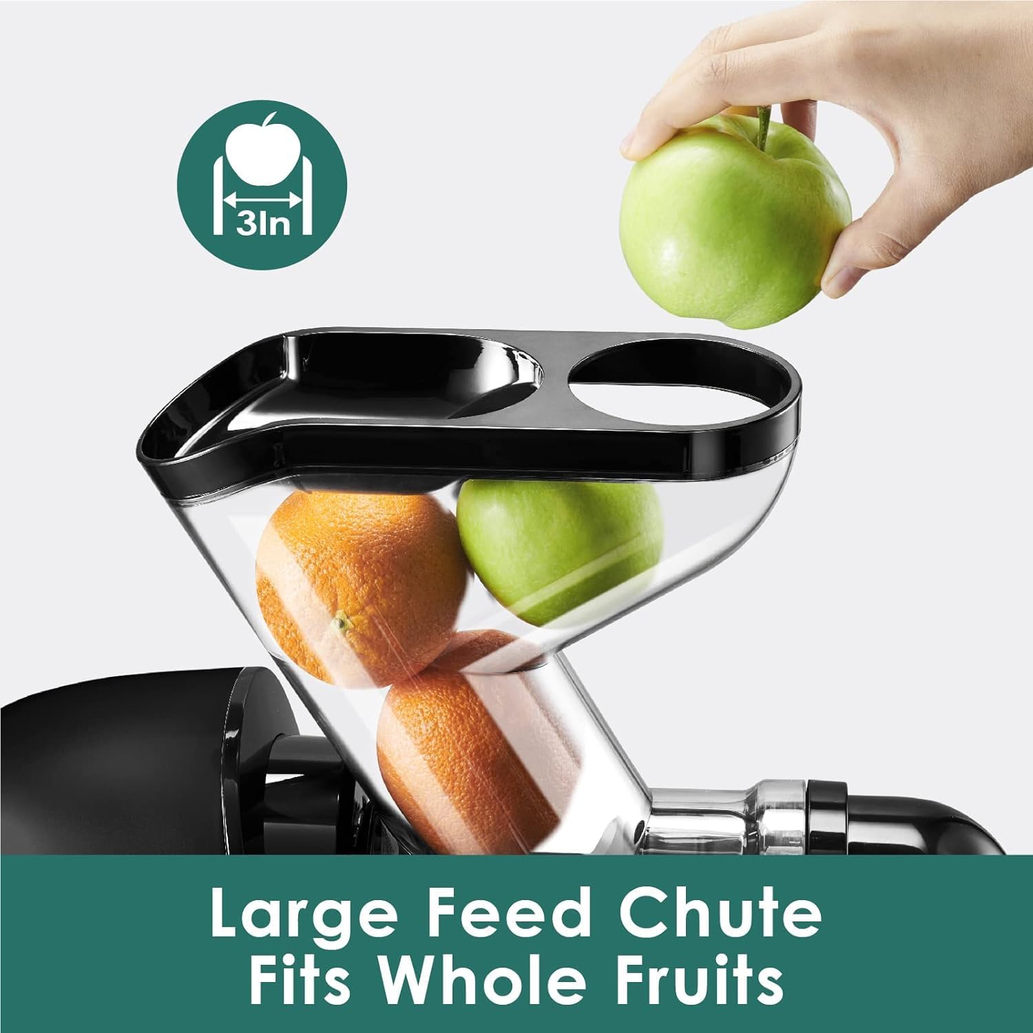 Cold Pressed Juicer Machines, Masticating Slow Juicer with 3-inch Wide Feed Chute, Celery Juicer, Juice Extractor with Dual Speed Mode, BPA-Free