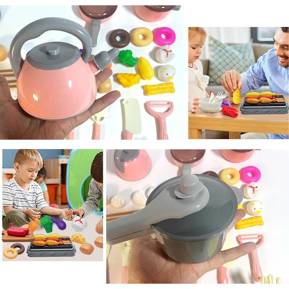 69-Piece Toddler Kitchen Pretend Playset with Pots, Pans, Utensils & Play Food, Play Kitchen Accessories for Ages 3+, Ideal for Classroom, Holiday & Birthday Gifts, 3 - 4 Years