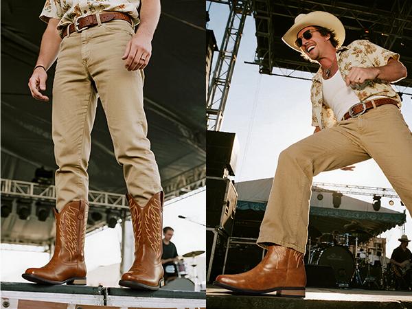 Bruno Marc Cowboy Boots for Men, Slip On Western Boots with Chic Embroidered Durable Short Retro Country Square Toe Boot, Breathable Comfort, Orthotic Support, Ideal for Fall & Winter SpringStatements