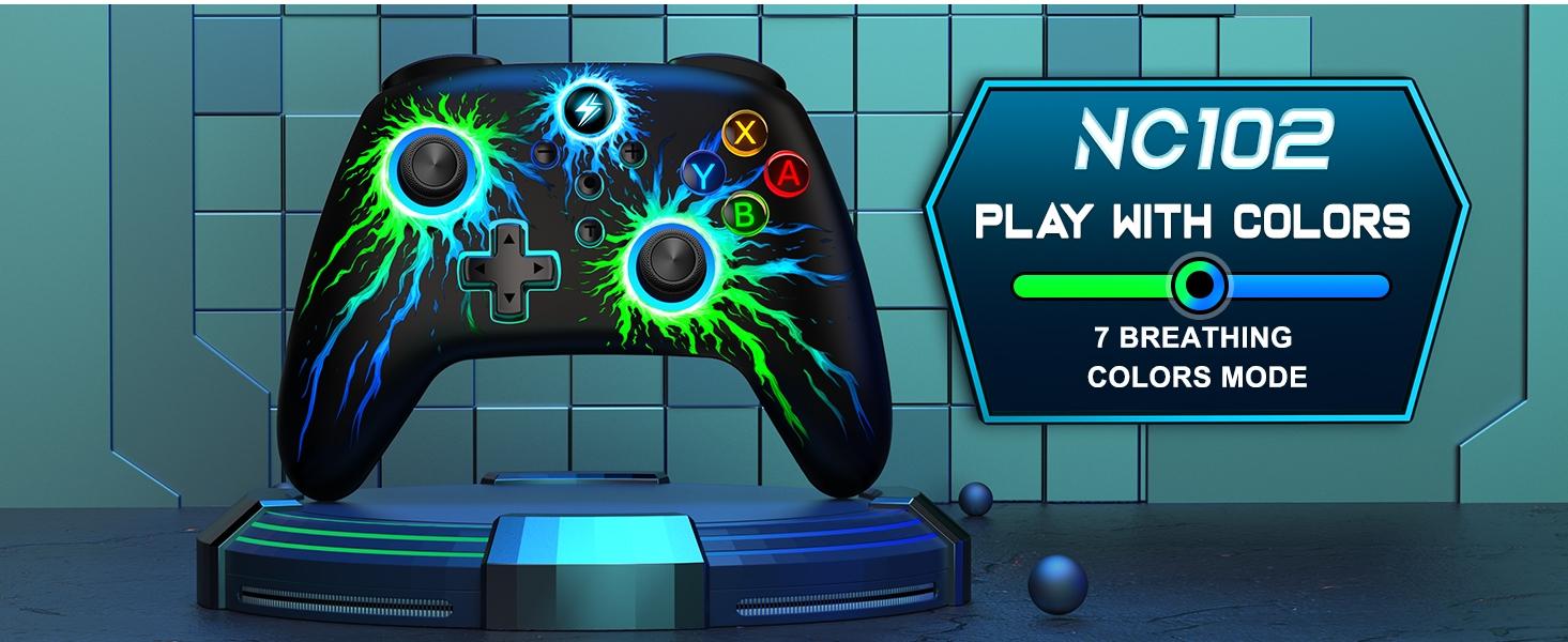 BEBONCOOL Wireless Switch Controller for Nintendo Switch Controller/Lite/OLED, LED Wired PC Game Joysticks-Wireless iOS/Android Remote, Nintendo Game Accessories Gamepads & Standard Controllers