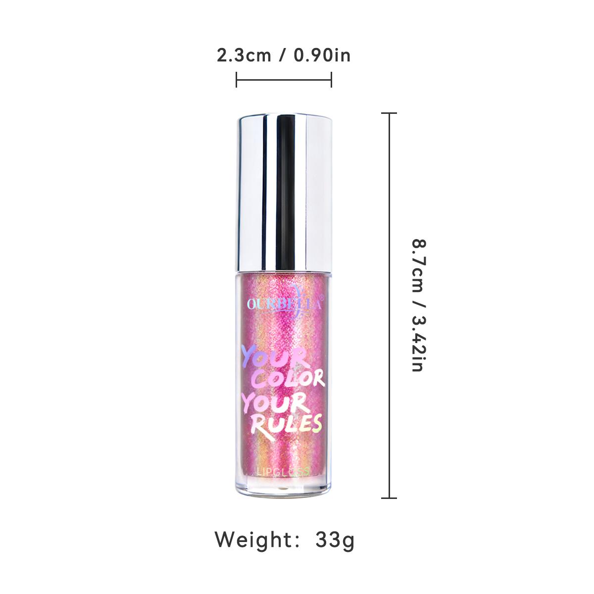 Ourbella Holographic Shimmer Hydrating Glitter Lipgloss - Glossy Cosmetic with Lightweight Formula and Convenient Application - Makeup