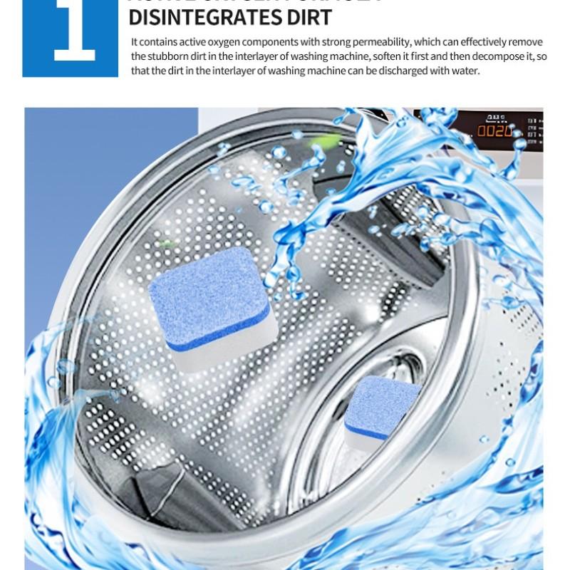Washing Machine Cleaner, Time-Release Dissolving Technology, Scale Removal & Stain Removal, Solid Detergent, Household Cleaner