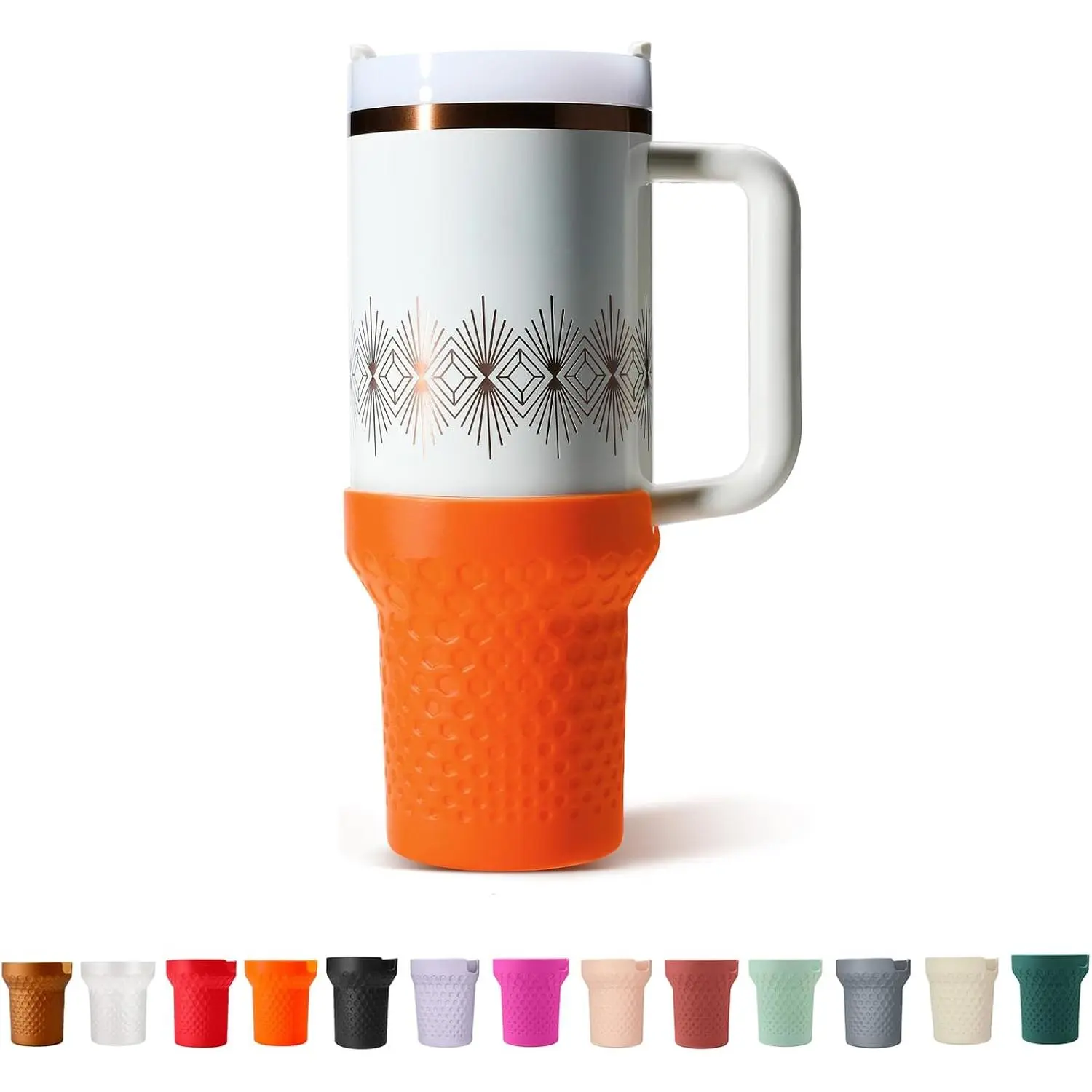 Boot for , Tall Rubber Cup Bottom Protector Sleeve Accessories for  Quencher H2.0 FlowState Tumbler 40oz / Adventure Quencher Tumbler 40oz (Orange)