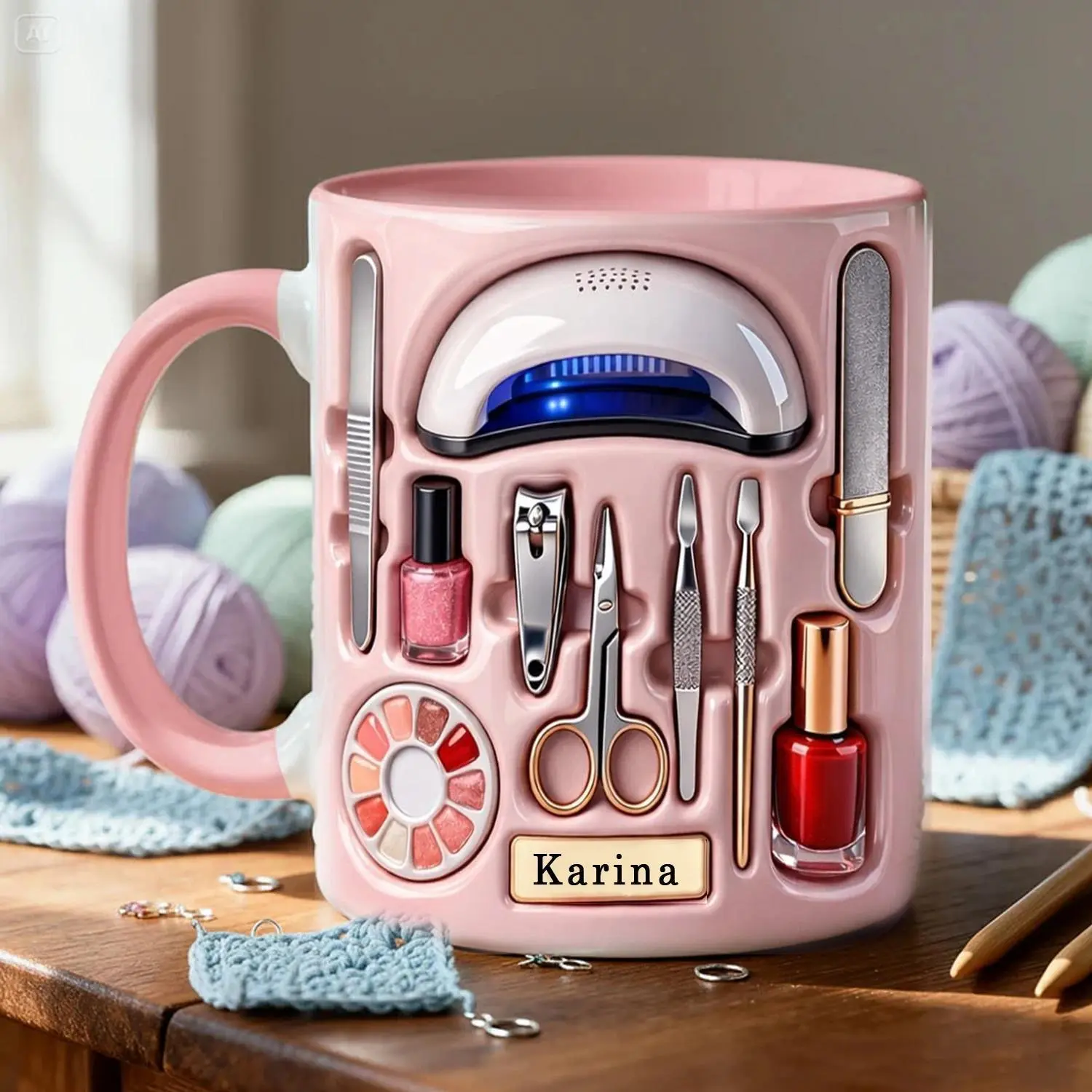 ‌Personalized Ceramic Cup for Nail Techs - Custom Name Gift Idea