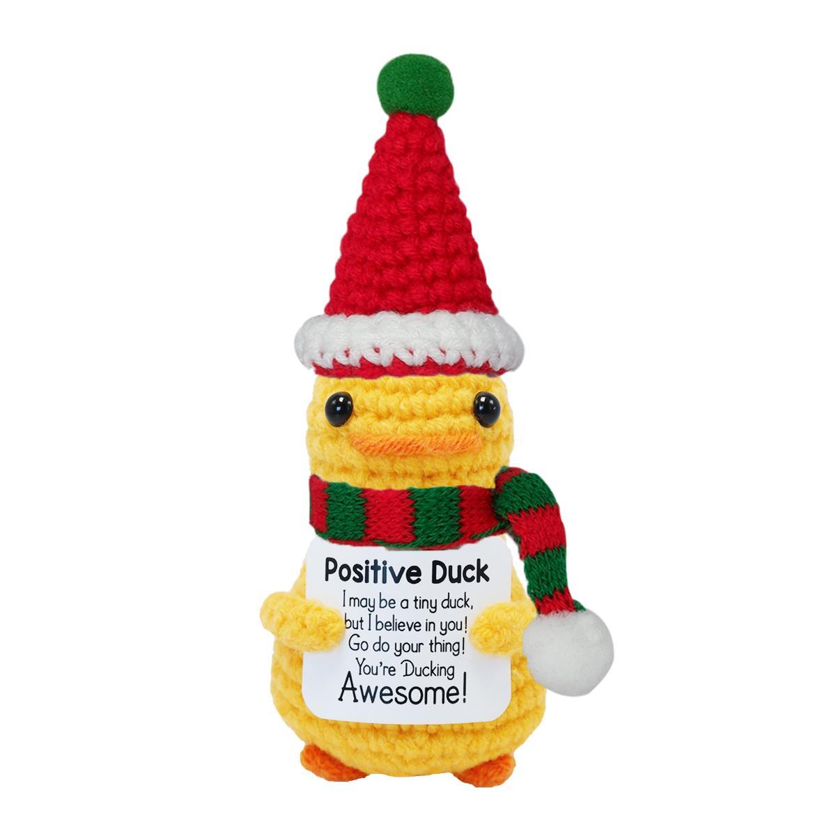 Cute Knitted Duck with Positive Card, Handmade Emotional Support Crochet Doll for Gift, DIY Knitting Supplies for Home Office Decor, Stuffed Animals, Cute Girly Gifts, Toy Plushies, Handmade Crochet Figure Cute Knitted Duck with Positive Card, Handmade Emotional Support Crochet Doll for Gift, DIY Knitting Supplies for Home Office Decor, Stuffed Animals, Cute Girly Gifts, Toy Plushies, Handmade Crochet Figure