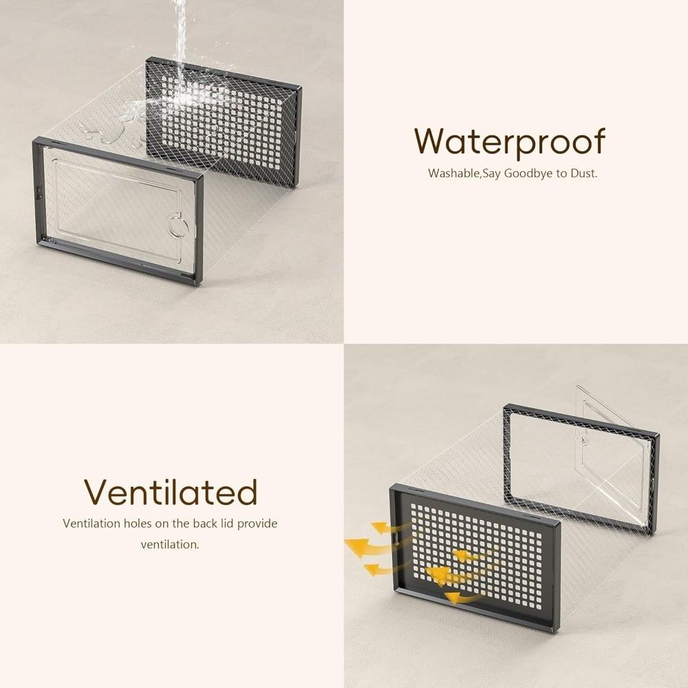 Large Shoe Box Organizer, Transparent Plastic Stackable, Replacement Shoe Rack, Sports Shoe Container, Toy Storage Box, Transparent