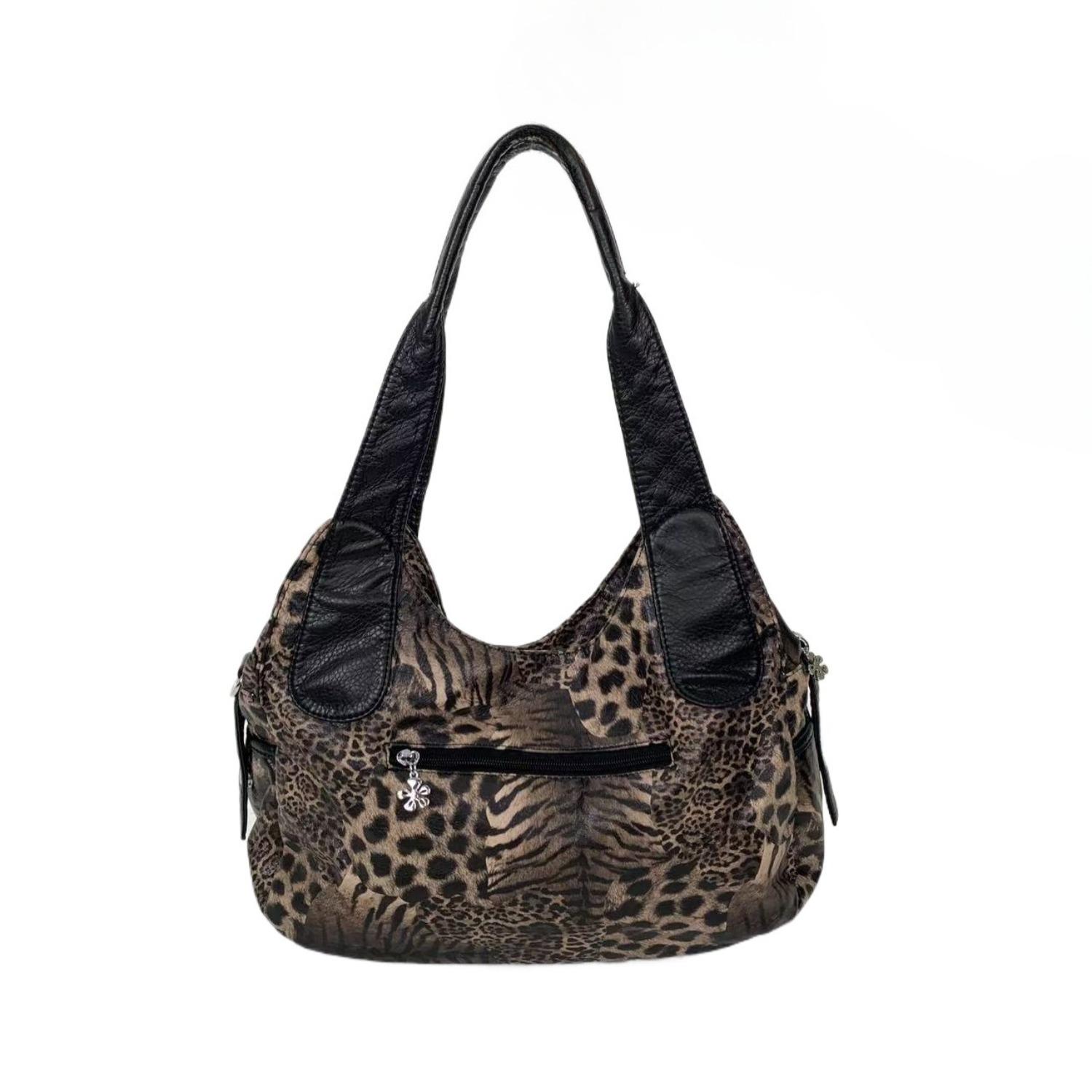 Ladies' retro Y2K spicy girl handbag, large capacity, multiple