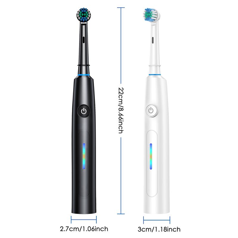 Rotating Electric Toothbrush with 4 Brush Heads for Adults 5 Modes Rechargeable Power Toothbrush with 2-Minute Smart Timer，Teeh Cleaning Brush