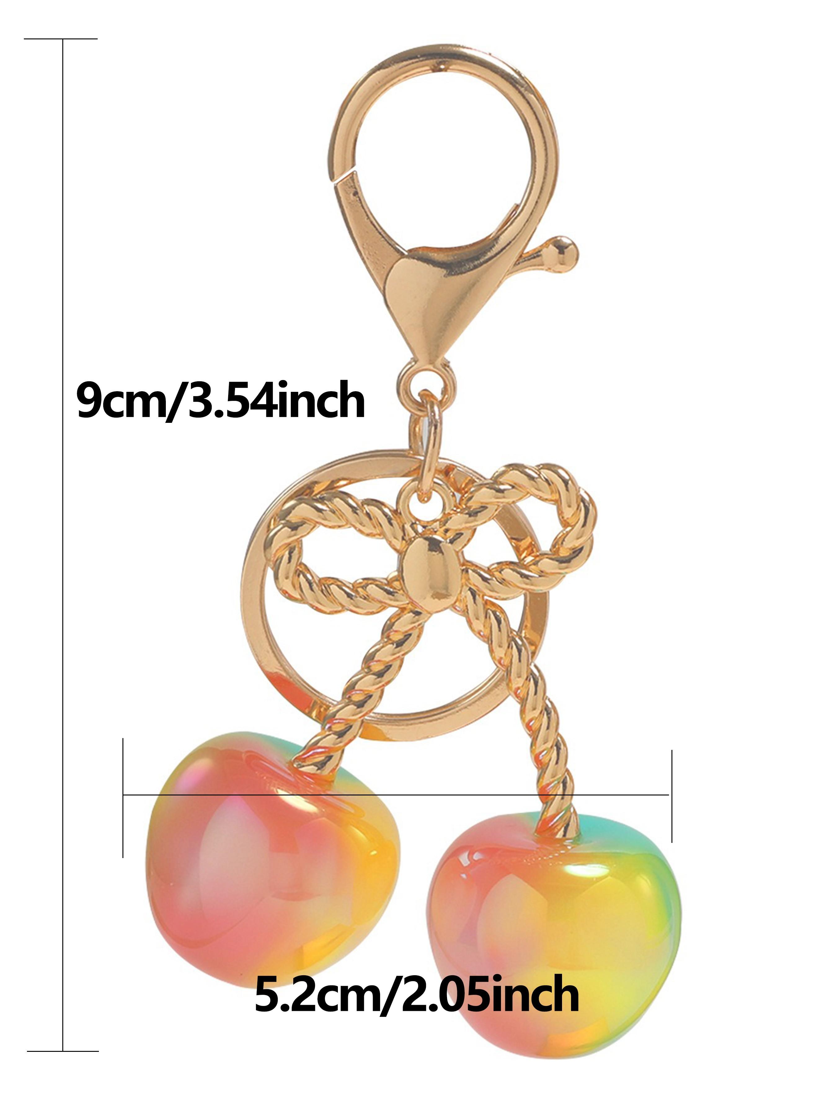 Colorful Resin Simulated Cherry Keychain, Cute Fruit Key Ring, Bag Charm, Car Key Chain, Valentine's Day Mother's Day Gift