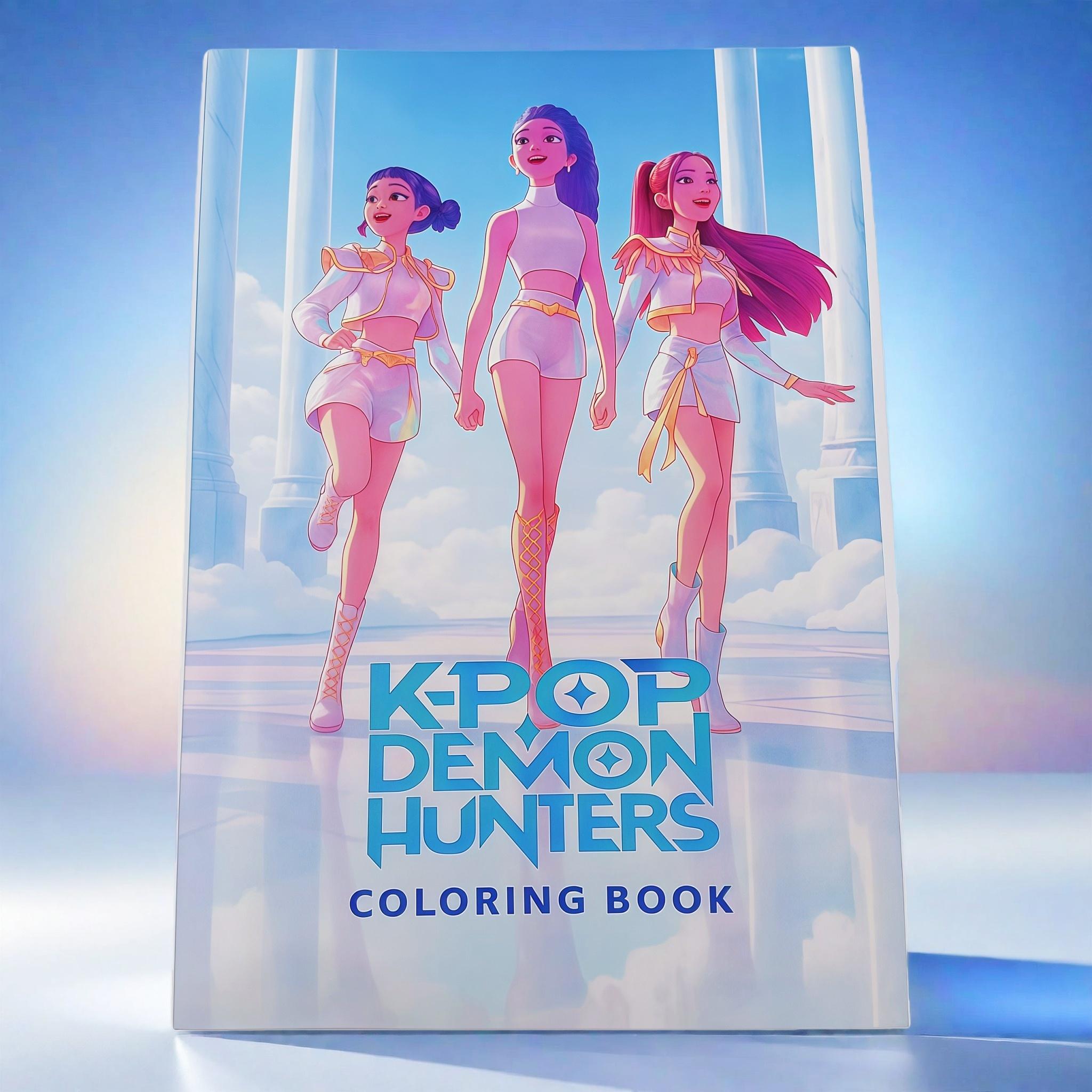Kpop Devil Hunter Coloring Book, Perfect Gift for Fans, High-Quality Paper, Stress Relief and Creativity, Essential Art Supplies,Demon Hunters Kpop Merch