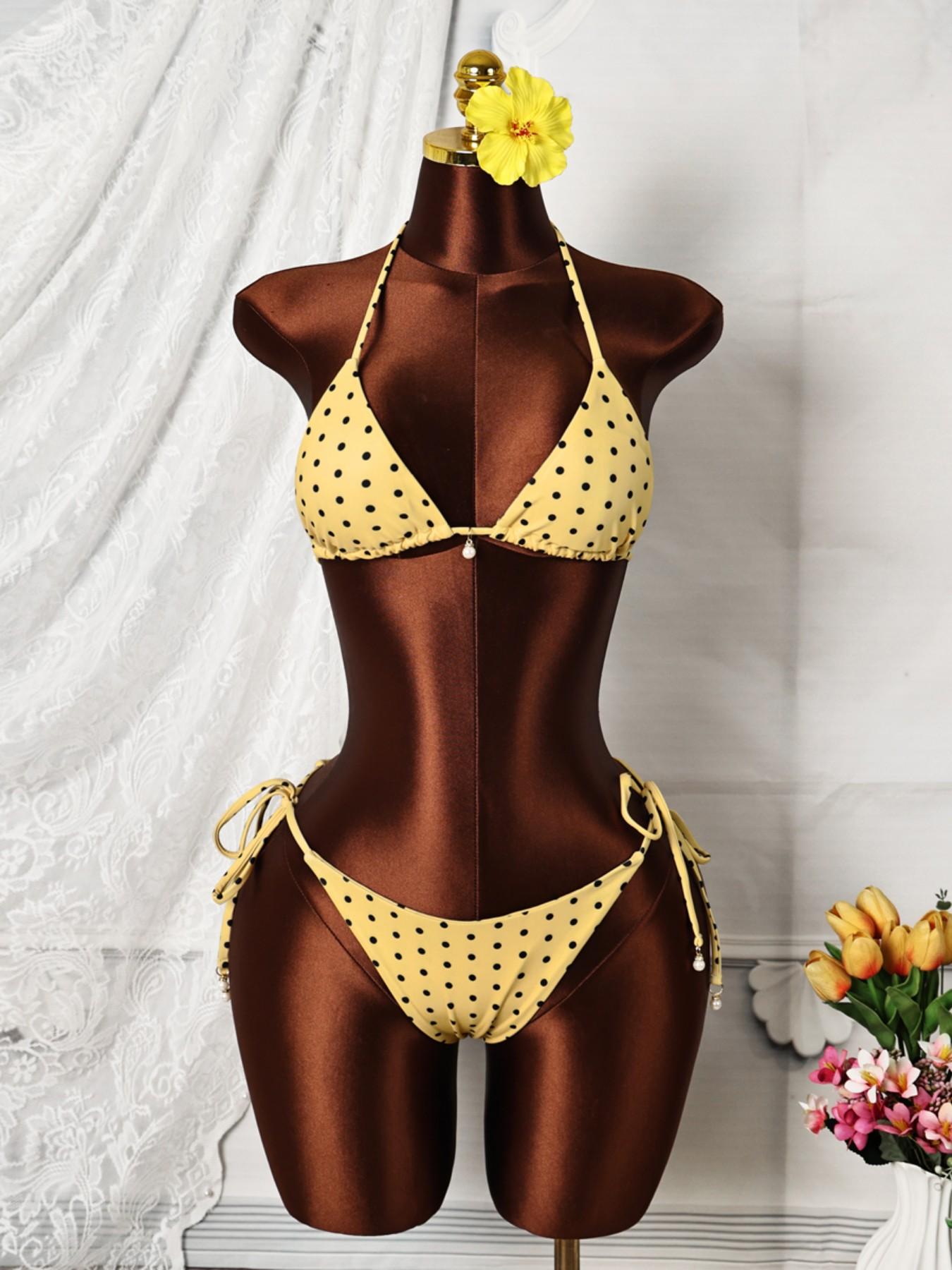 Women's Summer Bikini Set, Sexy Polka Dot Design, Beach Ready, Versatile Wear, Perfect for Beach Wear and Casual Occasions, Stylish Swimsuit for Ladies