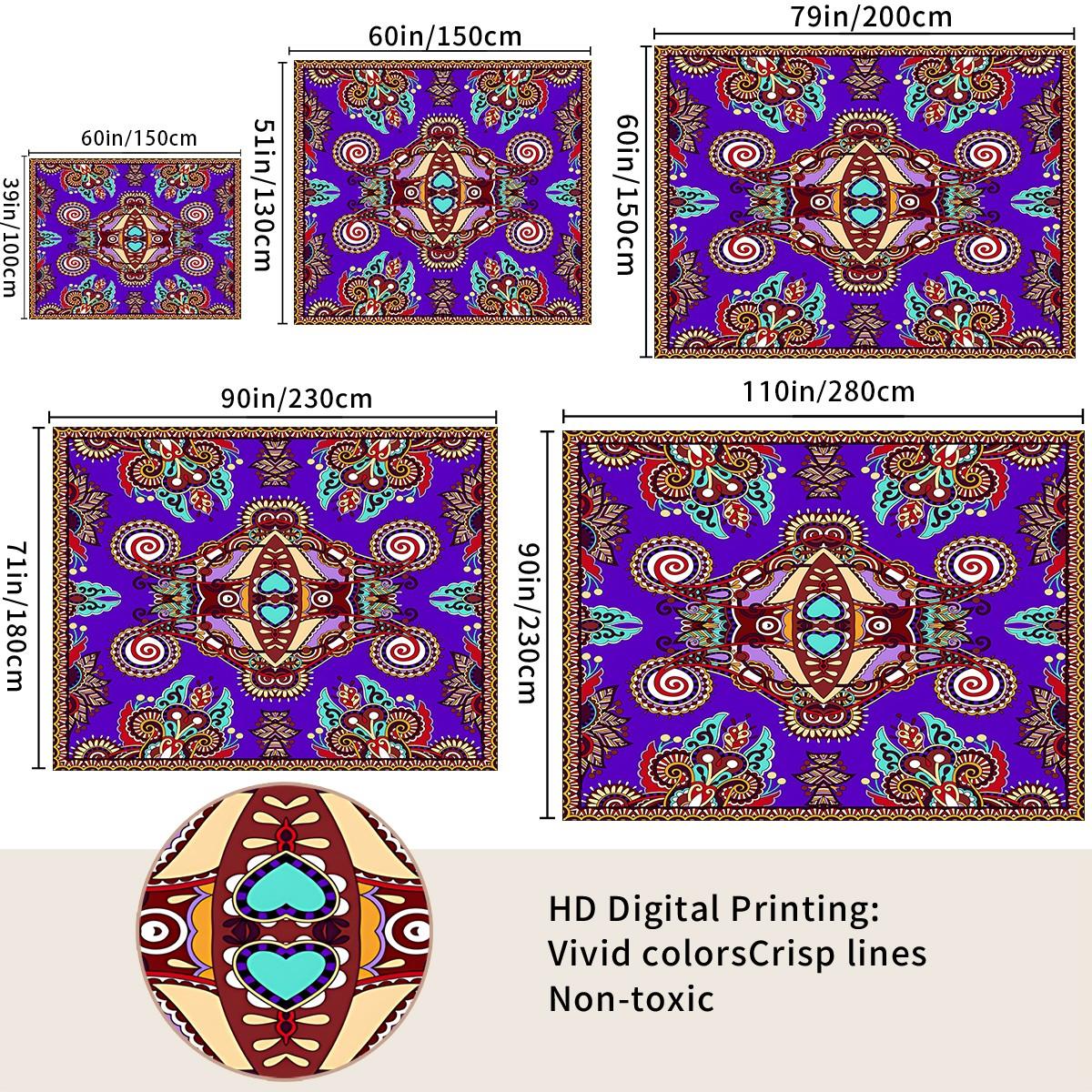 1Pcs Boho Paisley Printed Tapestry, Vintage Ethnic Style Wall Hanging, Soft Durable Decorative Tapestries, Vibrant Digital Print Art Tapestrys, Ideal for Living Room, Bedroom, Dorm, Studio, Home Wall Decor