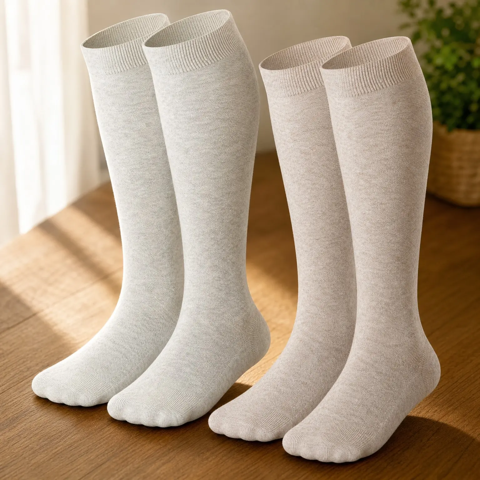 Cotton Compression Socks for Women & Men 20-30mmHg Knee High Support Socks for Nurses, Pregnancy & TravelGift