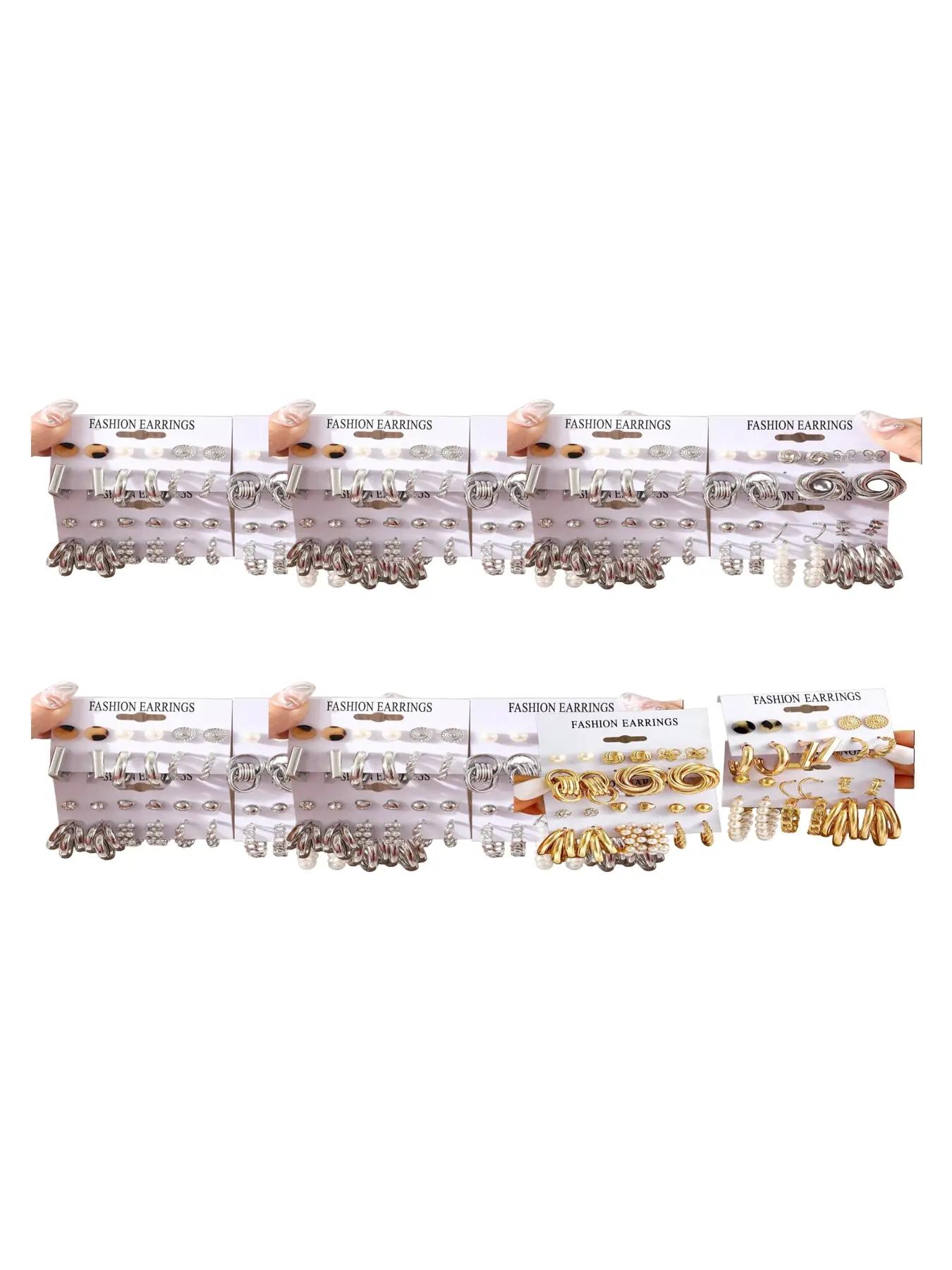 Faux Pearl & Rhinestone Decorated Heart & Butterfly Design Stud Earrings As Gift, 2024 New Dainty Jewelry for Daily Clothing Decor, Party