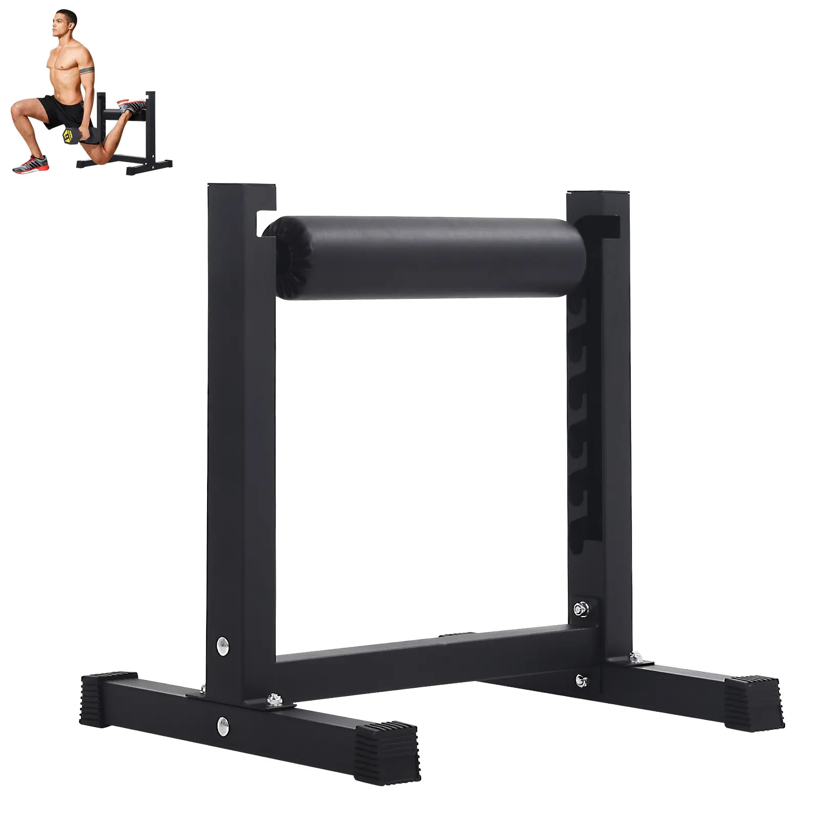 Bulgarian Split Squat Stand, Single Leg Squat Stand, Heavy Duty Lower Body Trainer with 6-Level Height Adjustment, 440 LBS Capacity for Home Gym