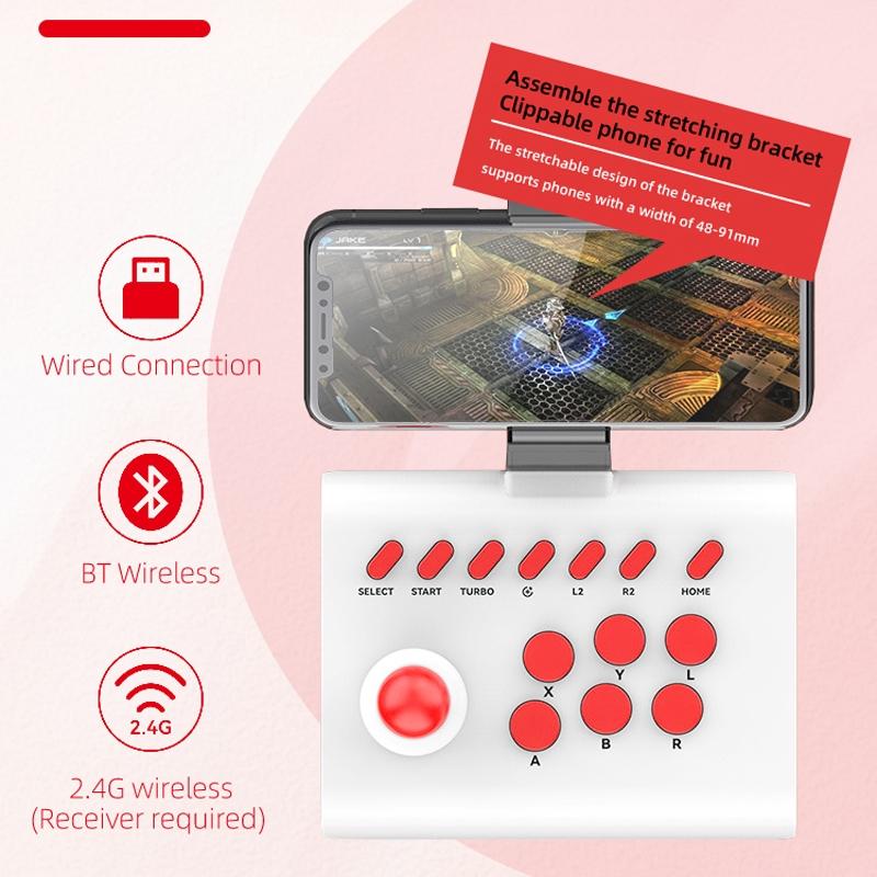 Arcade Gamepad Bluetooth Controller For Nintendo Switch PS4 PS3 Mobile Android IOS iPhone PC Computer Smart TV Joystick Wireless Wired USB Gaming Control Game Pad 2.4G MFI Phone Gaming Accessories