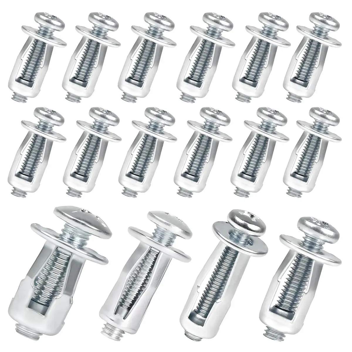 30/90PCS M4 M5 M6 Thin Profile Locking Rivnut Kit, Zinc-Plated Carbon Steel Anti-Rust Threaded Inserts, Fasteners for Sheet Metal Assembly