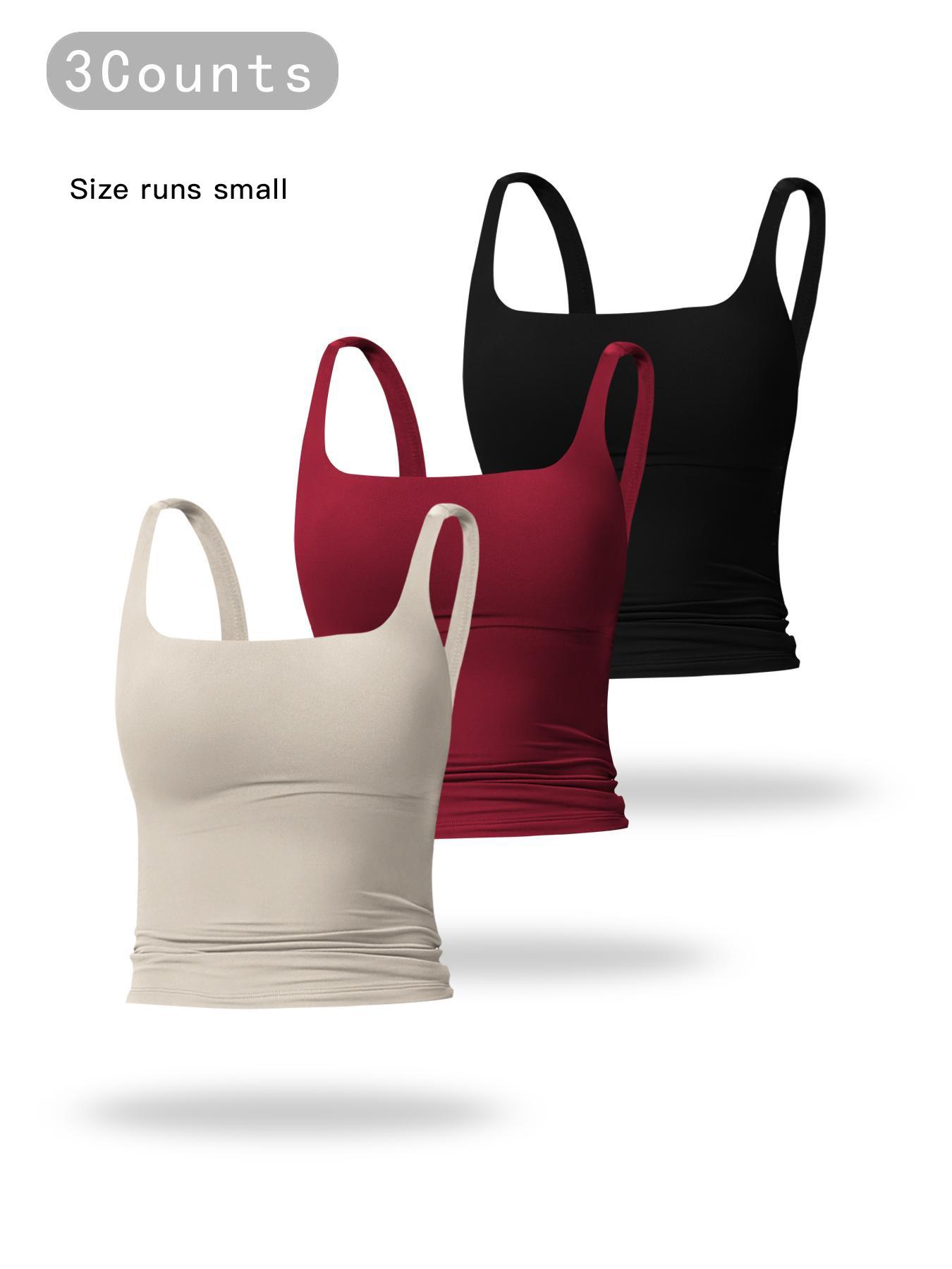 Women's Solid Color Sports Tank Top, Tight Sports Vest, Casual Comfy Breathable Sleeveless Sports Top for Yoga Gym Workout Running, Ladies Sportswear for All Seasons