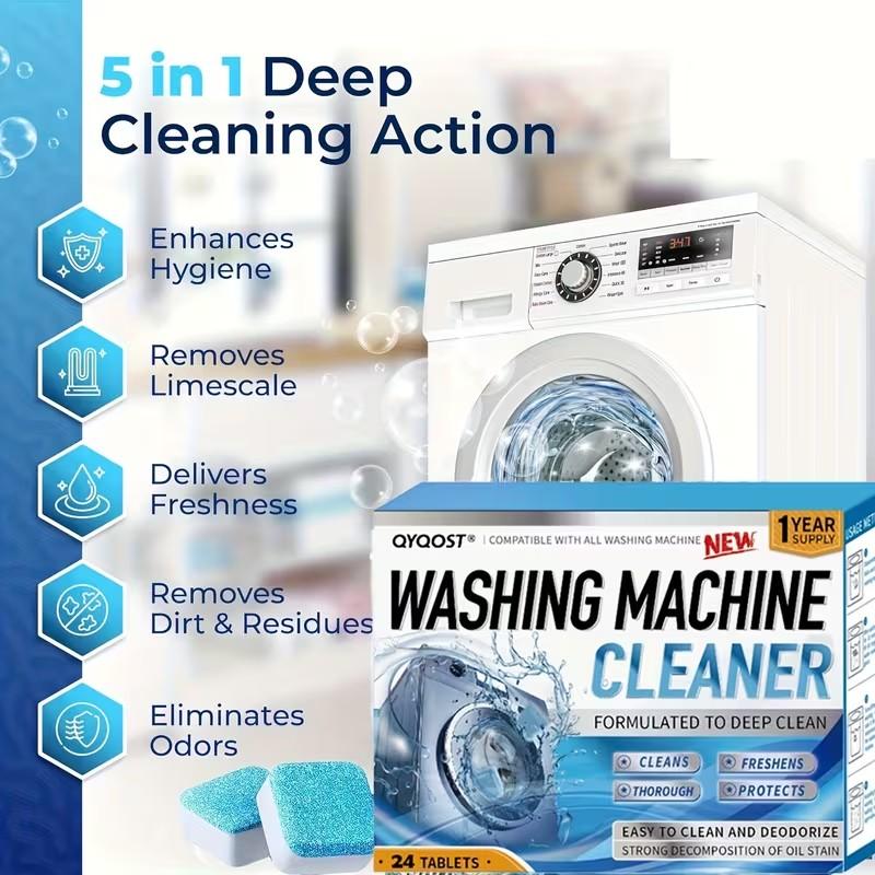 Automatic Washing Machine Tub Cleaner, Dishwasher Stain Remover Tablets, Effective Cleaning Agent for Home Appliances