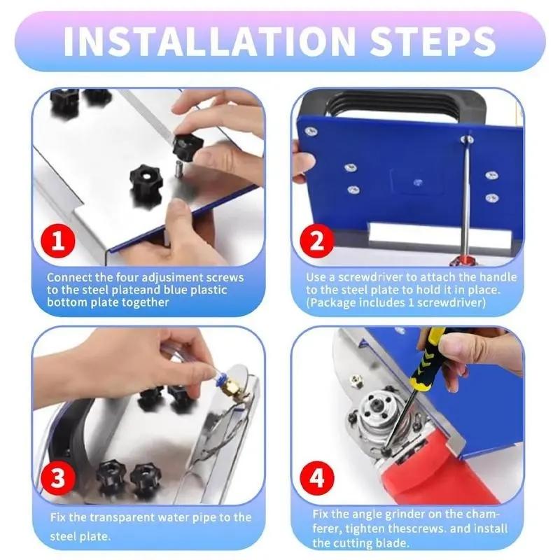 Angle Grinder Stand for Tile 45° Chamfer Cutting, 45 Degree Tile Chamfering Tool for Cutting Ceramic Stone, Adjustable Angle Grinder Bracket for 100-Type Angle Grinder
