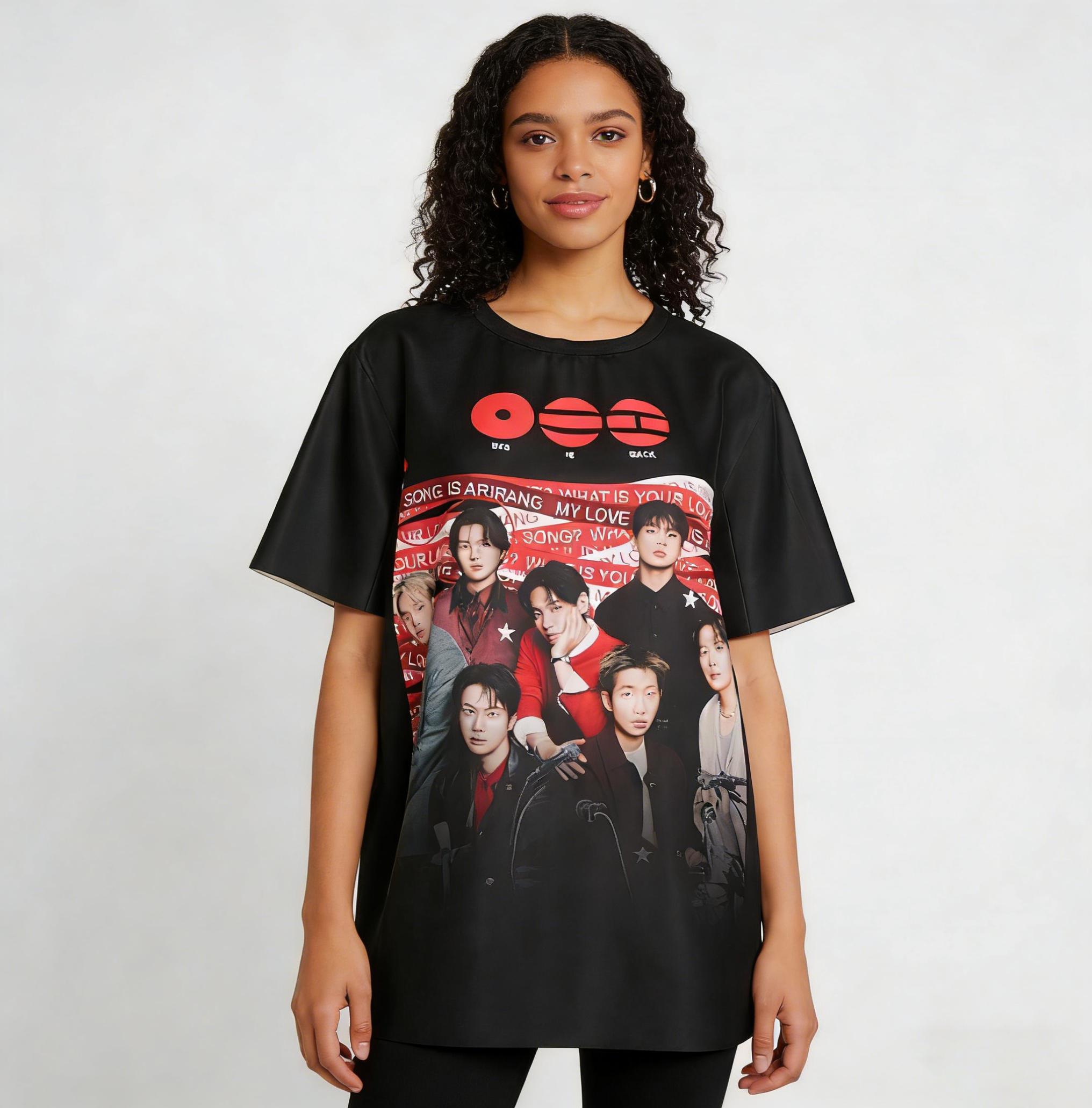 Returning in 2026 ARIRANG BT21 Kpop Band Shirt Women T-Shirt Tour 2026 Shirt World Tour Concert Tee Korean Music Fan Graphic Cute Vintage Style Ladies Tee Gift for Her Casual Soft Top