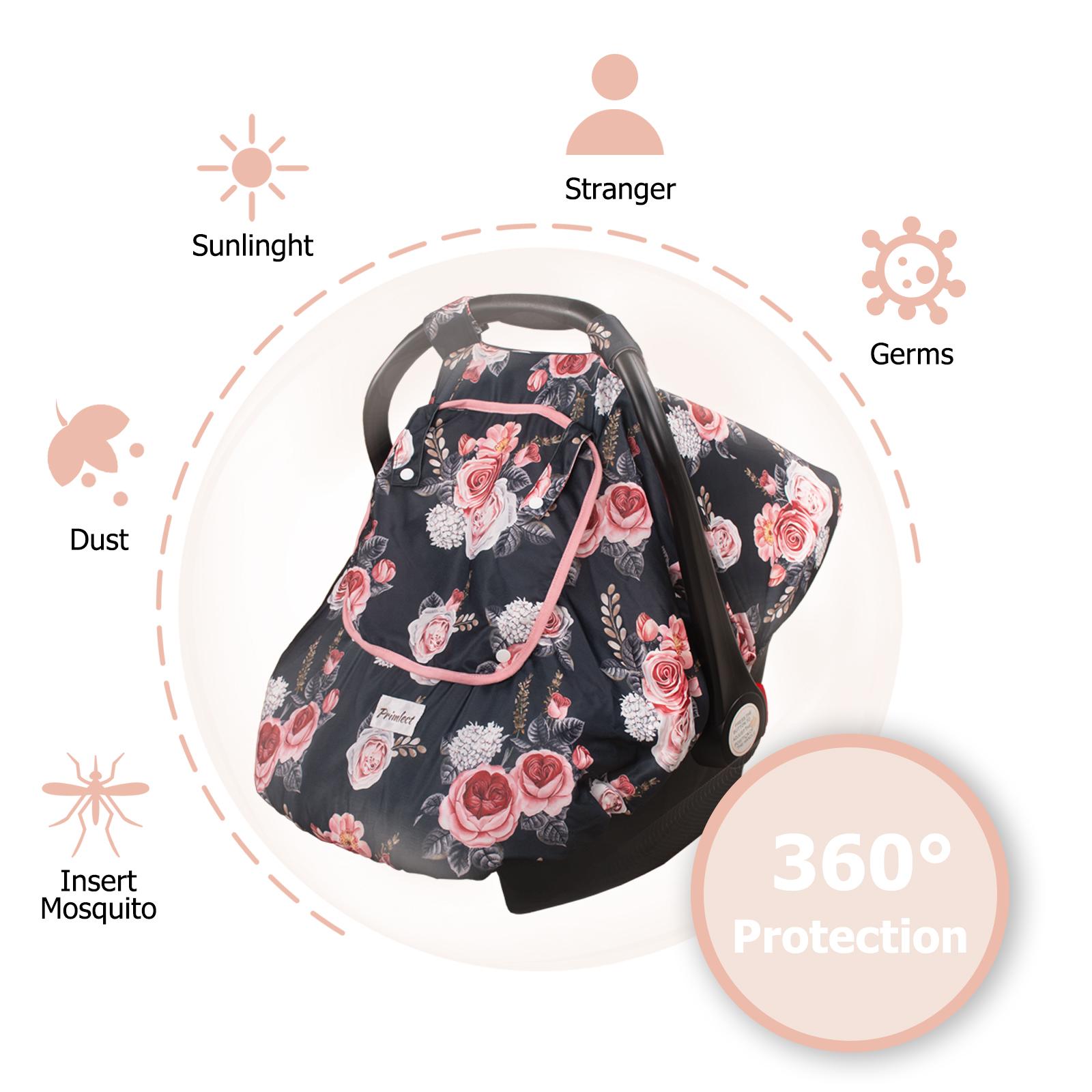 Minky Baby Car Seat Cover, 3 in 1 Carseat Cover, Soft and Breathable Carseat Cover for Infant, Baby Items, Newborn Necessities