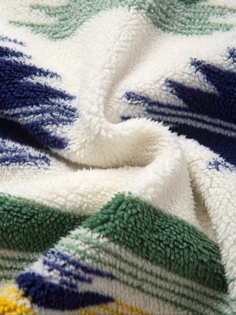 Men's Fall Winter Mid-High Neck Half Zip Fleece Pullover Sweatshirt, Warm and Cozy, Perfect for Cold Weather, Stylish and Comfortable