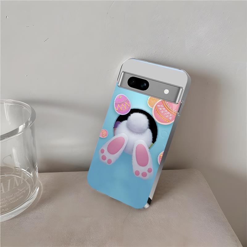 Cute Easter Bunny Case - Funny Rabbit Butt & Pink Heart Aesthetic Cover for Google Pixel 7a-975