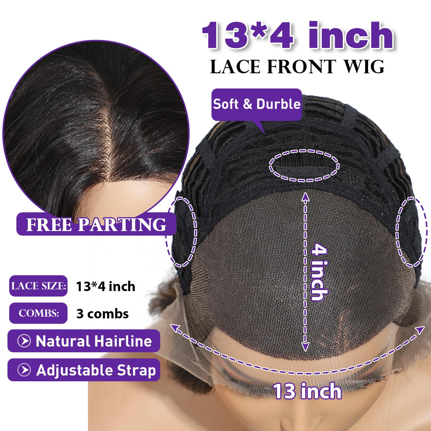 [Style Icon] 26Inch Wavy  Free Part 13*4 Lace Wig Natural lustre heat-resistant Synthetic Wig For Women