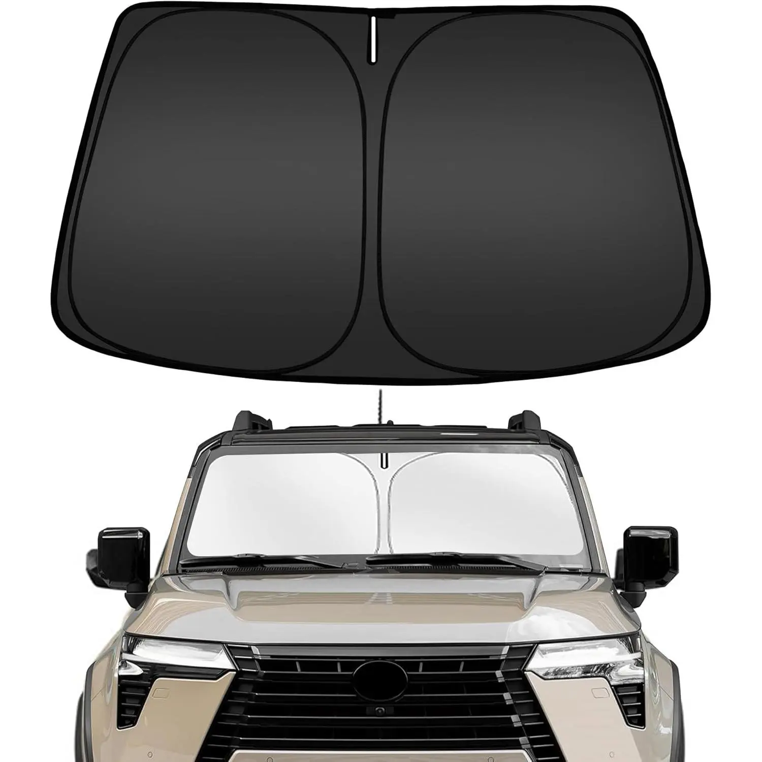 Windshield Sun Shade for Lexus GX550 2024-2026, Custom-Fit Foldable Full-Cover Front Window Protector, UV Blocking to Keep Car Cooler