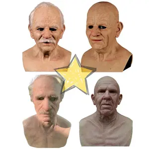 Halloween Human Wrinkle Mask Simulation Old Man Disguise Realistic Mask Thriller Atmosphere Novelty for Party Masquerade