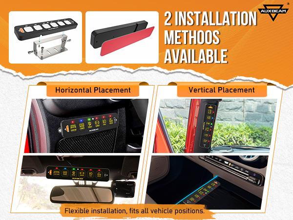 AUXBEAM AS-600 Slim Car Switch Panel with Remote APP Control 6 Gang RGB Backlight 3 Modes Waterproof IP65