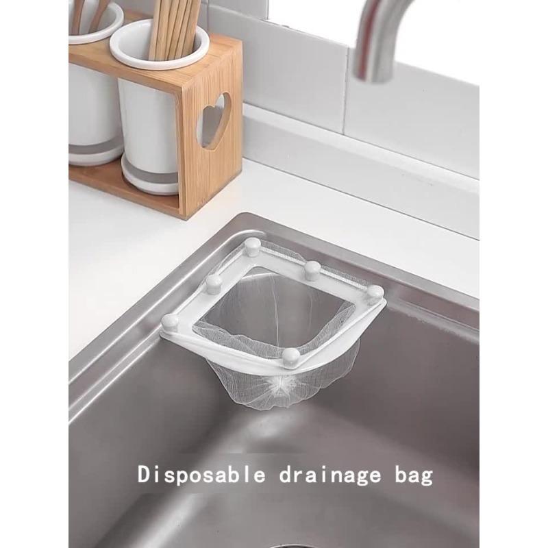 1 Set 30-Pack Triangular Drain Rack With Disposable Filter Nets - Corner Sink Strainer Basket For Bathroom Accessories, Bathroom Tools