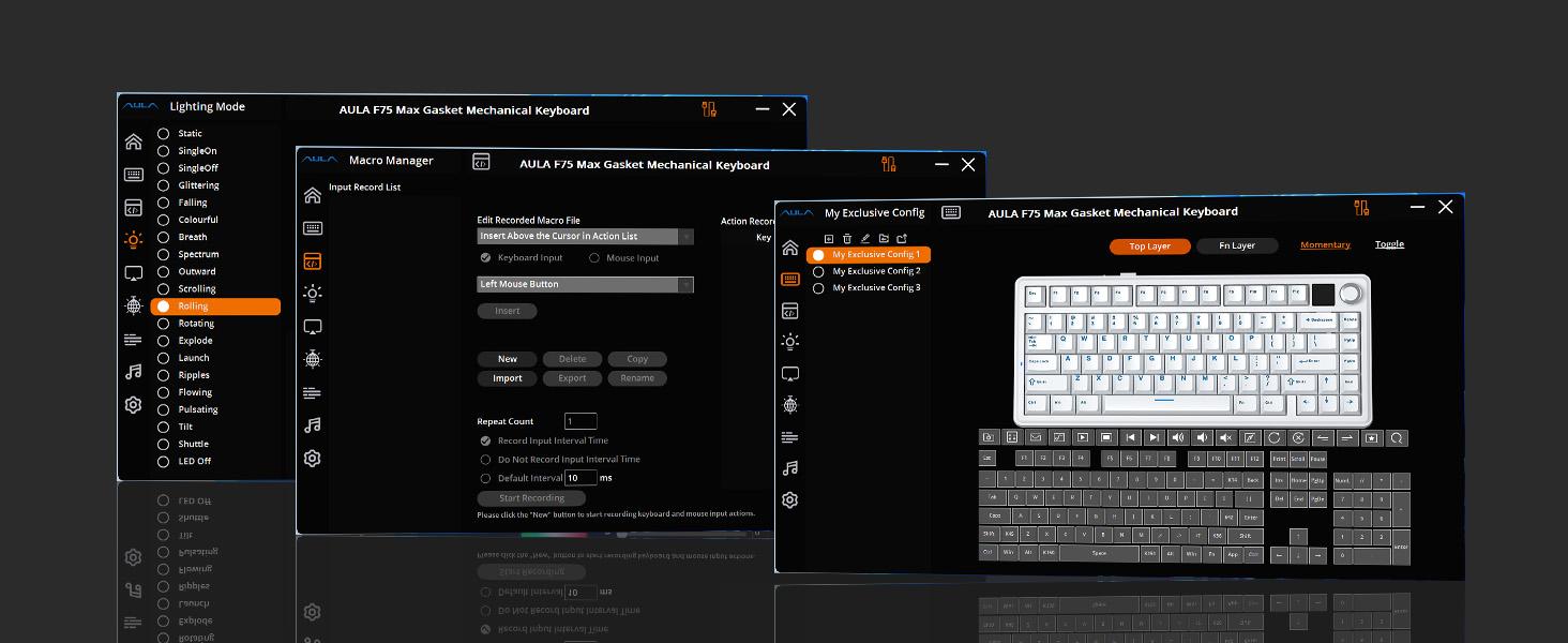 (NEW) Aula F75 MAX Wireless Mechanical Keyboard with TFT Screen and Knob, Gasket Gaming Keyboard in 75% Layout, Hot Swappable, RGB Backlight, for PC/Mac/Linux (Black Gradient) (NEW) Aula F75 MAX Wireless Mechanical Keyboard with TFT Screen and Knob, Gasket Gaming Keyboard in 75% Layout, Hot Swappable, RGB Backlight, for PC/Mac/Linux (Black Gradient)
