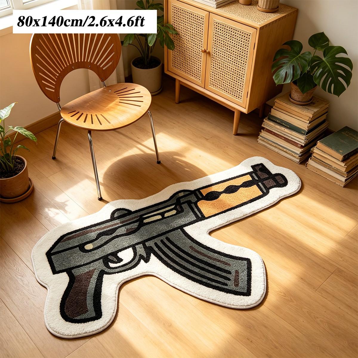 Funny Cartoon Pattern Rug, Soft Bedroom Bedside Carpet, American Style, Holiday Birthday Gift, Living Room Bathroom Kitchen Mat