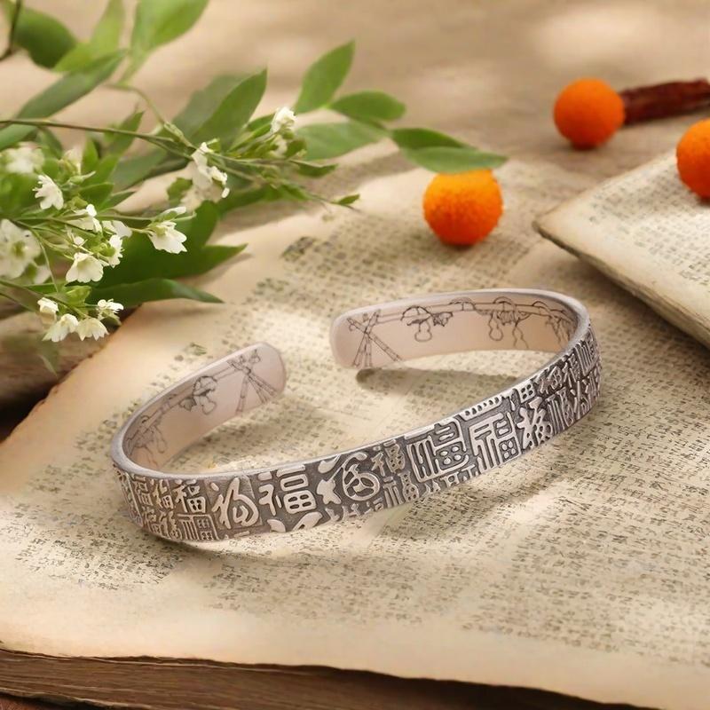 Solid Silver s925 Bangle Sterling Silver bangle Men's open bangle can be freely adjusted size send boyfriend send Dad birthday holiday gift Silver weight 31 g /1.09 oz