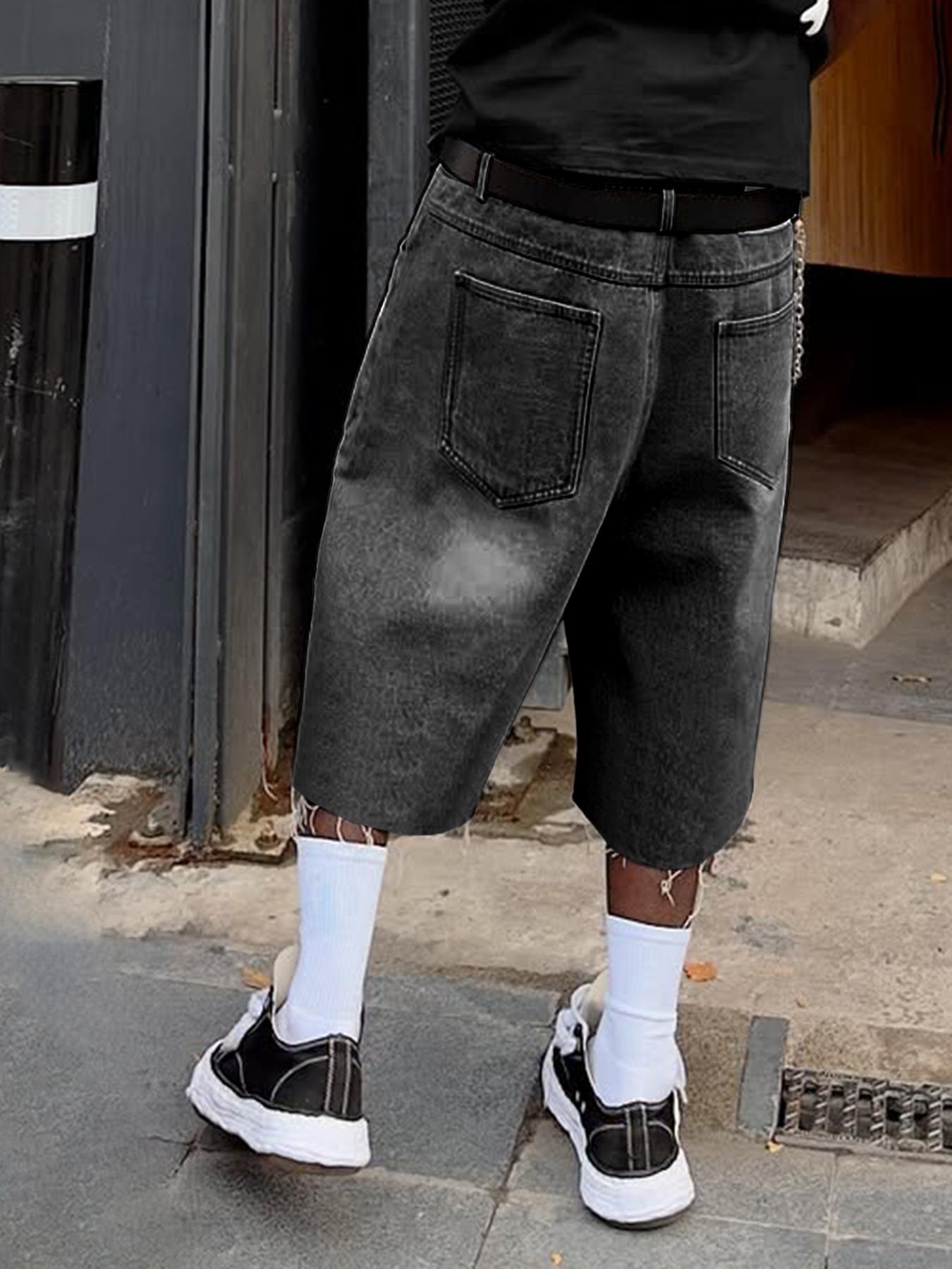 Studded Embroidered Casual Jeans, Seven-Quarter Denim Jeans, High Waist, Letter Embroidery, American Street Style, Fashion Daily Wear