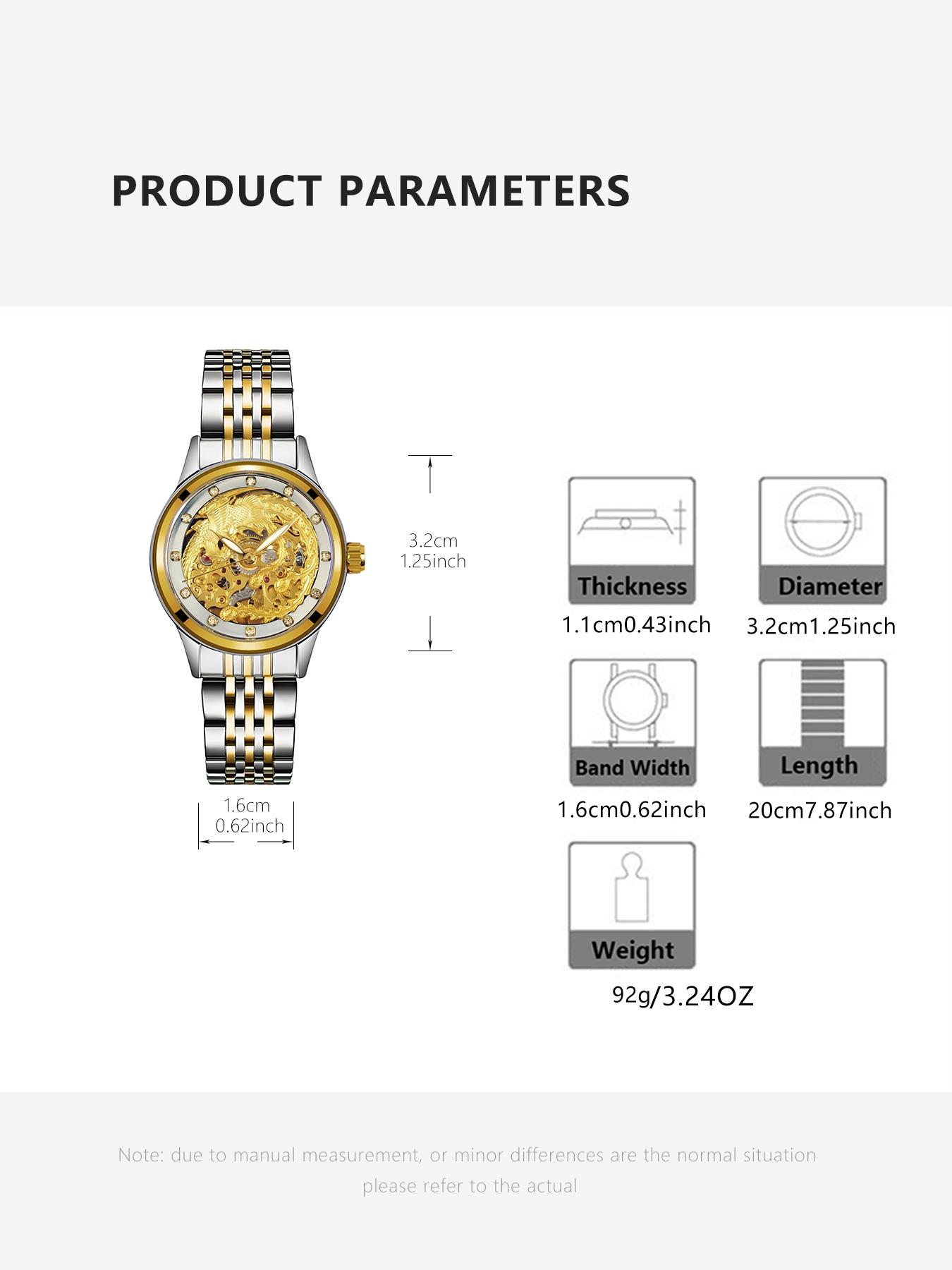 4-piece set of business elite gifts: gear mechanical watch, necklace, bracelet, and ring