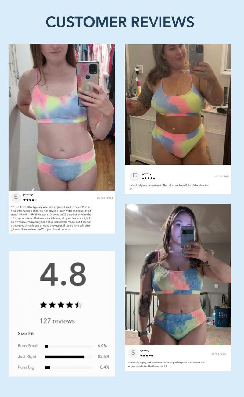 CUPSHE 【Valentine's Day】 Women's Bikini Set Two Piece Swimsuits Stylish Beachwear High Waisted Scoop Neck Spaghetti Adjustable Straps Textured Swimwear(XS-XXL) Bathing Suits