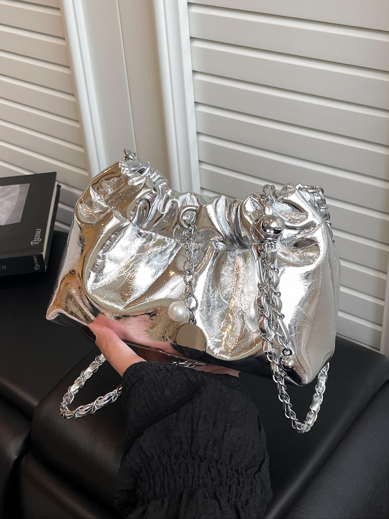 Unique Cloud Bag with Ruched Design, Rich Colors, Versatile Fashion Styles, Fits Phone & Makeup, Perfect for Party & Daily Use, Crossbody Chain Bag