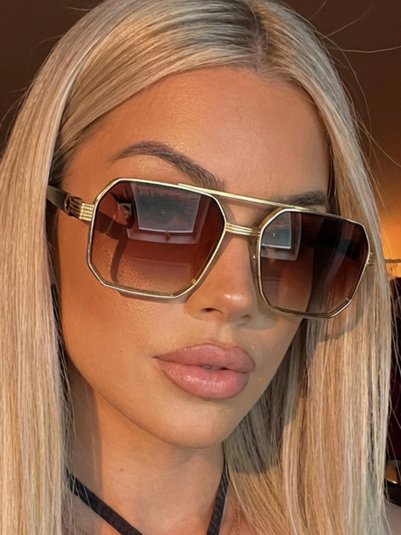 Square Frame Unisex Sunglasses, Casual All-Season Decorative Lens, Perfect for Work & Leisure, Matches Daily