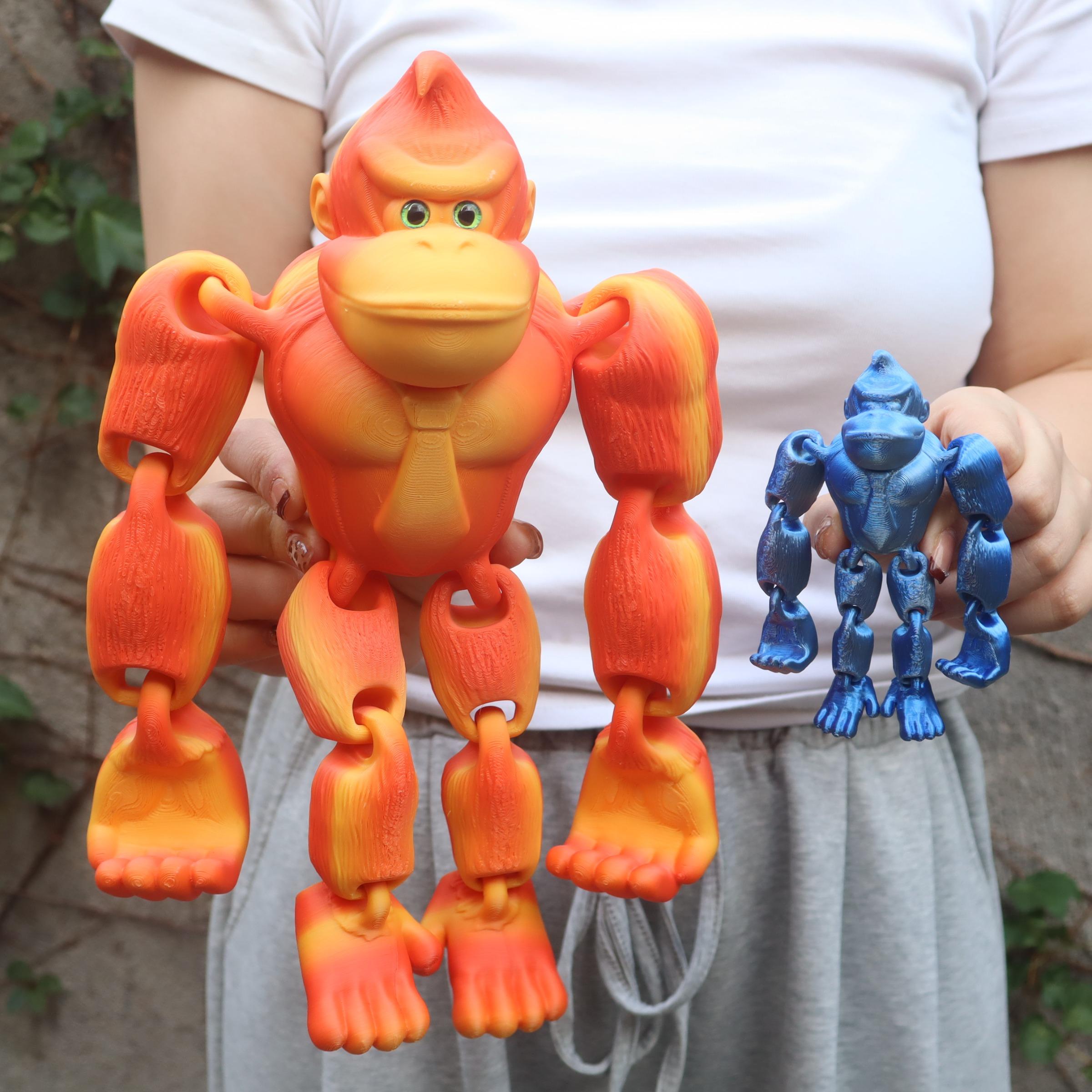 3D Printed Gorilla Figurine Game Dream Doll Set, Jointed, Hanging Door Decor, Home Office Use, Perfect for Birthday Parties, Collectible Figurines