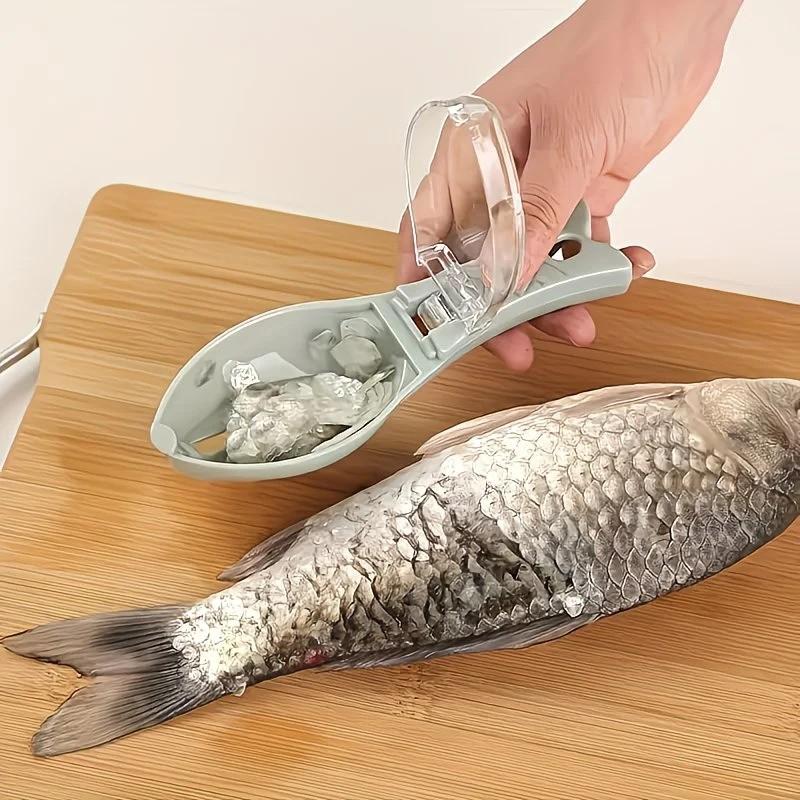 2pc Manual Fish Scale Remover, PP Plastic Fish Scale Scraper, Non-Electric Kitchen Tool, Ideal for Cleaning Fish, Includes Fish Scale Removal Tool
